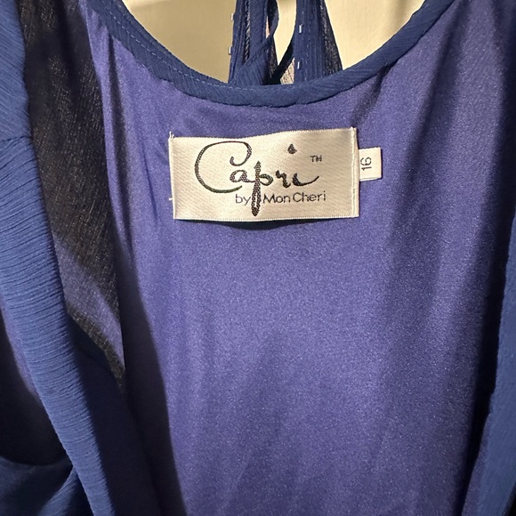 Capri By MON CHERI Evening Dress Blue Style #11248 Size 16 NWT - Picture 8 of 9